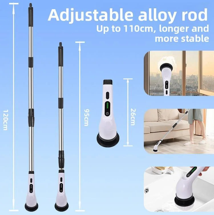 Electric Spin Scrubber Cleaning Brush Multi Bathroom Kitchen Home Power Handheld Cordless Waterproof Tiles 7 in 1 and 9 in 1