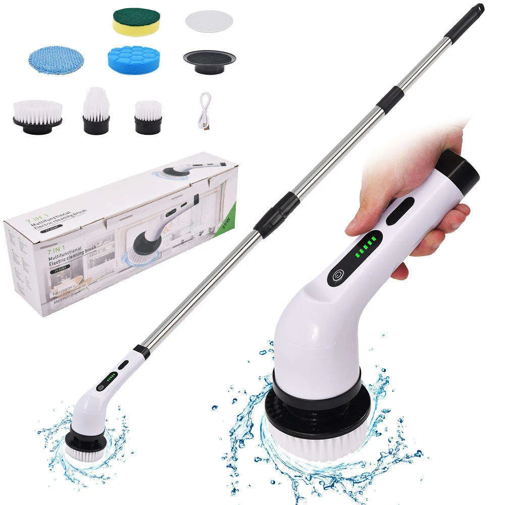 Electric Spin Scrubber Cleaning Brush Multi Bathroom Kitchen Home Power Handheld Cordless Waterproof Tiles 7 in 1 and 9 in 1